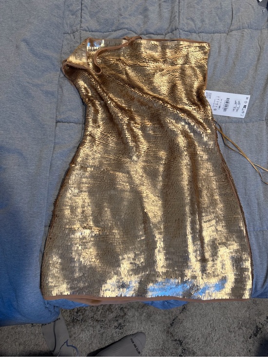 Zara Dresses & Skirts - Zara Gold Sequin Mini Dress